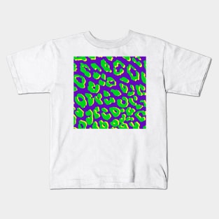 Leopard Print Green Purple Yellow Kids T-Shirt